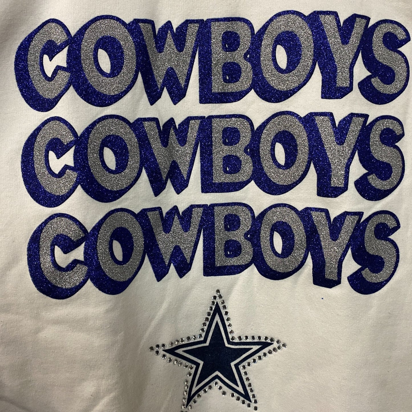 Junk Food Clothing Dallas Cowboys Repeat Bling Glitter Crewneck Sweatshirt 2XL