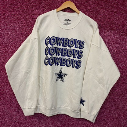 Junk Food Clothing Dallas Cowboys Repeat Bling Glitter Crewneck Sweatshirt 2XL