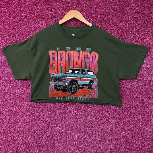Junk Food Clothing Ford Bronco Off Road Ready Flea Market Women's Crop Tee Large
