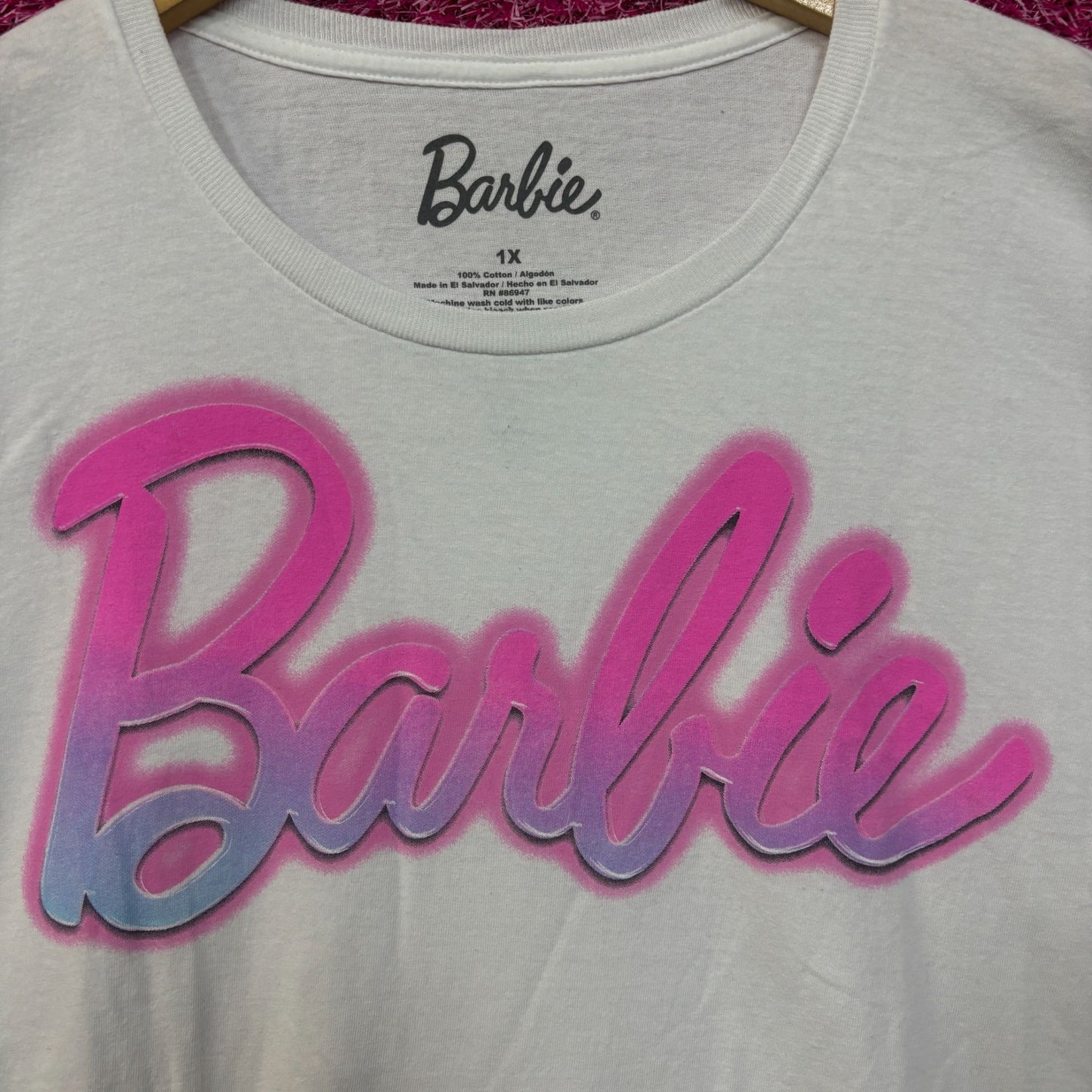 Barbie Pink Neon Logo Tshirt size 1x