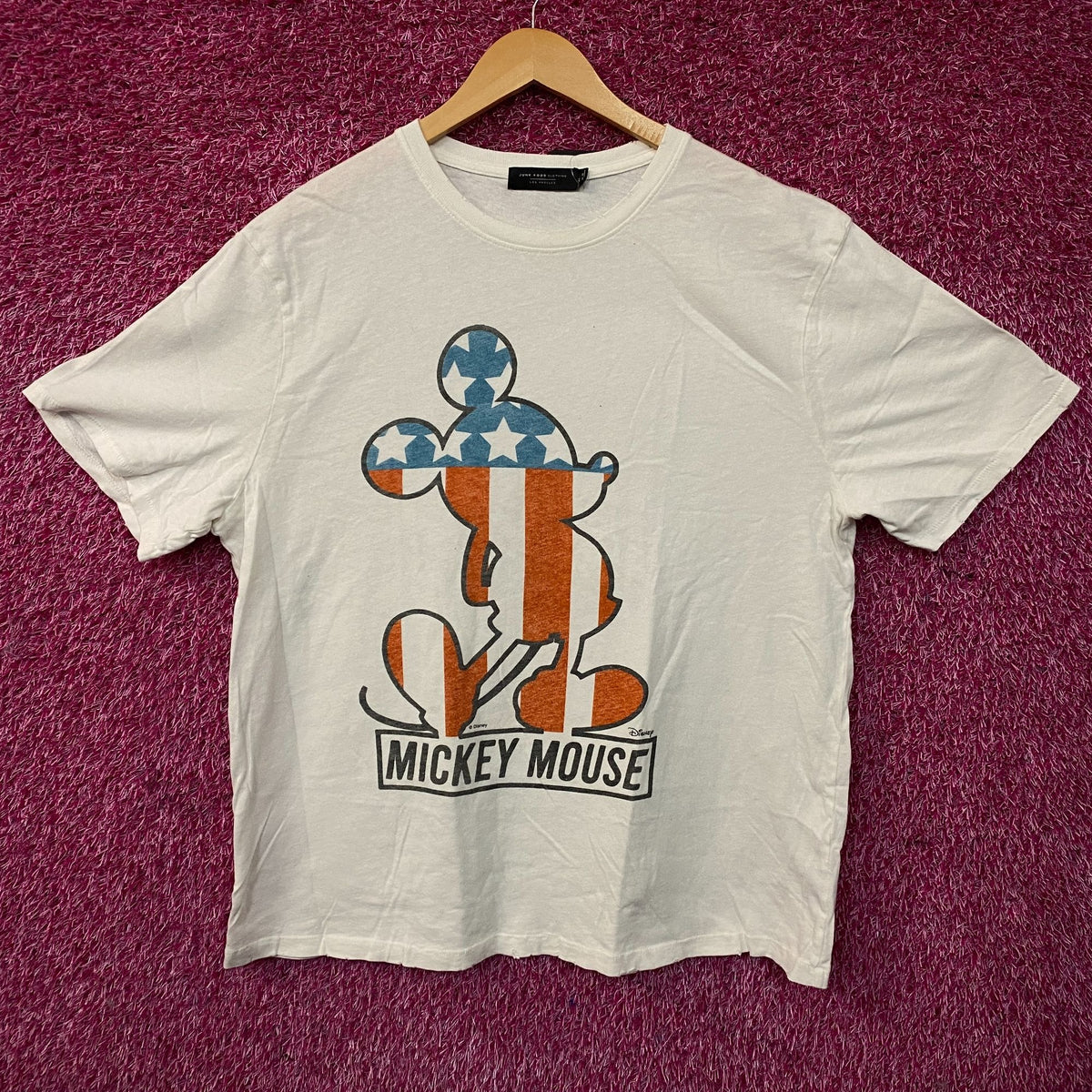 Junk Food Clothing Disney Mickey Mouse Patriotic Graphic Women's Tee XL