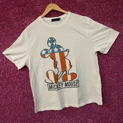 Junk Food Clothing Disney Mickey Mouse Patriotic Graphic Women's Tee XL