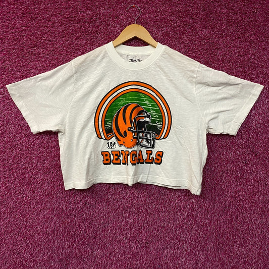 Junk Food Clothing NFL Cincinnati Bengals Game Time Women's Mock Neck Crop Tee XL