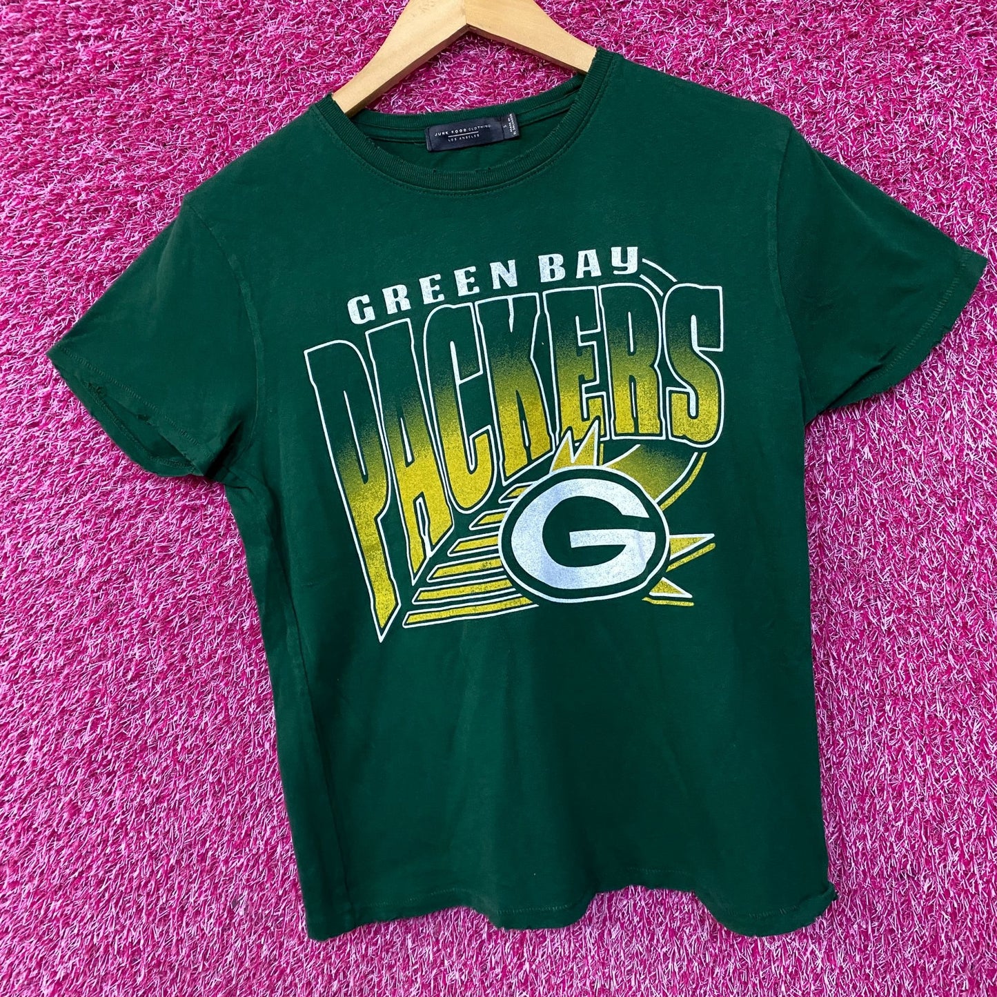 Junk Food Clothing NFL Green Bay Packers Chrome Retro Style T-Shirt Small
