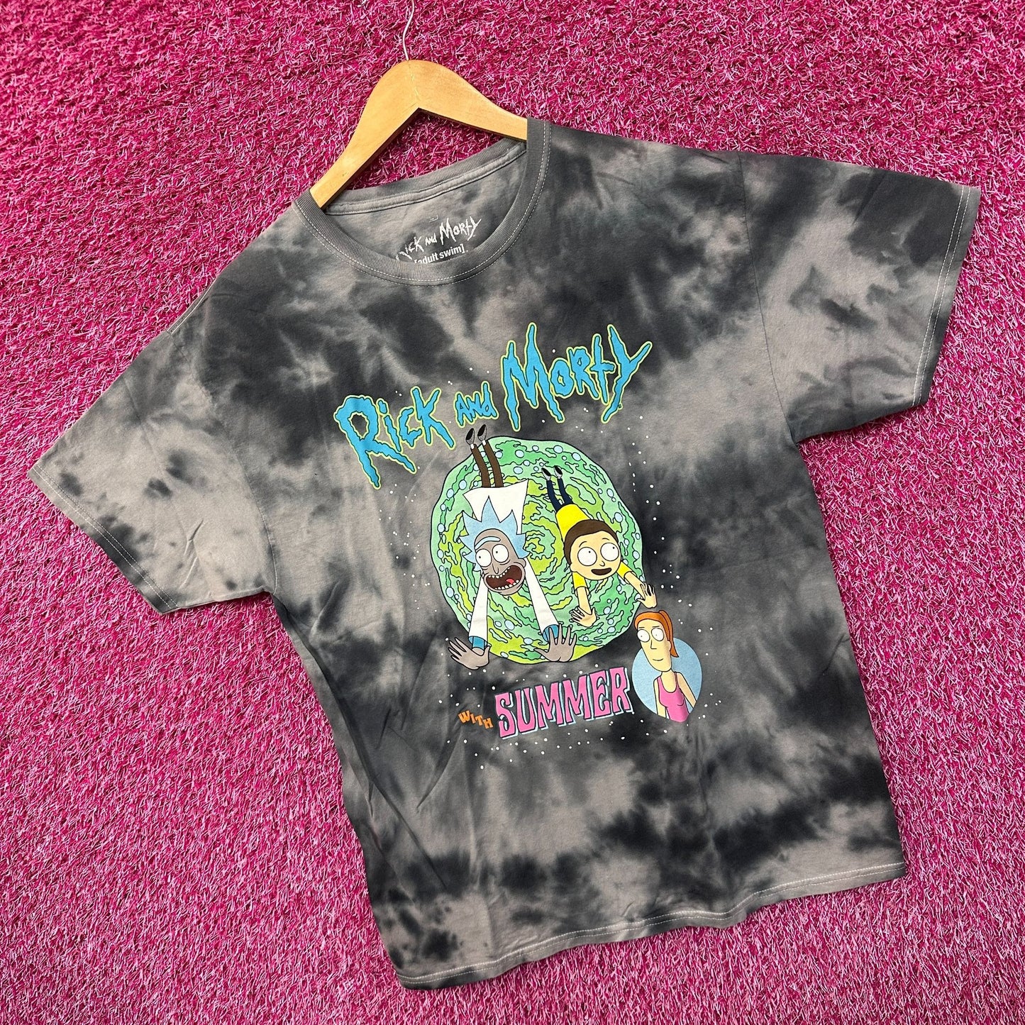 Rick & Morty with Summer Cartoon Series Adult Swim Tie Dye L