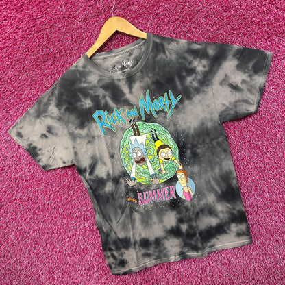 Rick & Morty with Summer Cartoon Series Adult Swim Tie Dye L