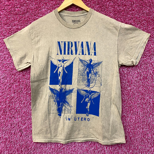 Nirvana In Utero Album Cover Pop Art Angel Grunge Band Tee Medium