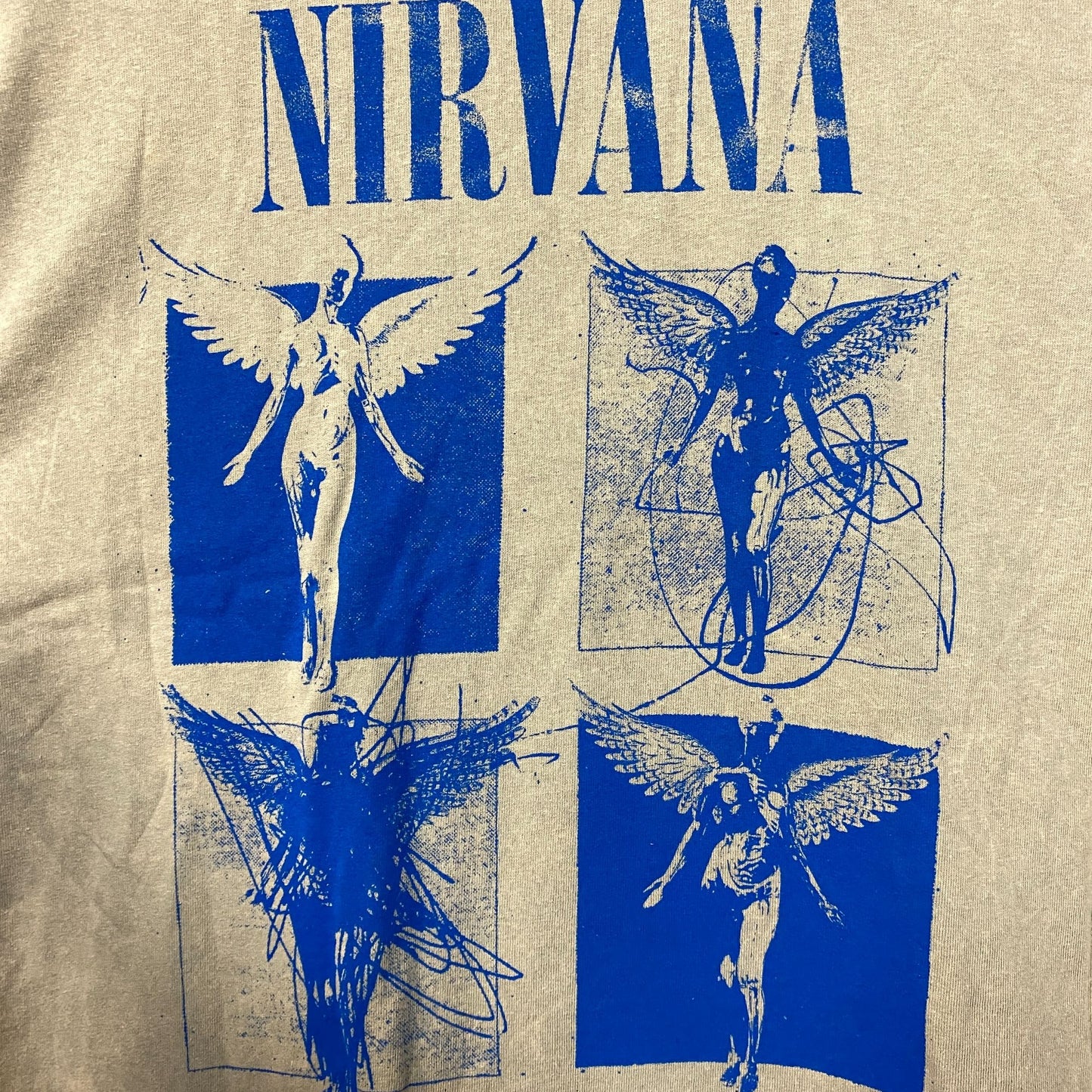 Nirvana In Utero Album Cover Pop Art Angel Grunge Band Tee Medium