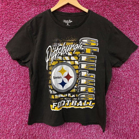 Junk Food Women's Pittsburgh Steelers Brick Vintage Style Tee Large