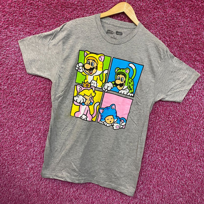 Super Mario Bros Furry Peach Toad Mario Luigi Nintendo Tee L