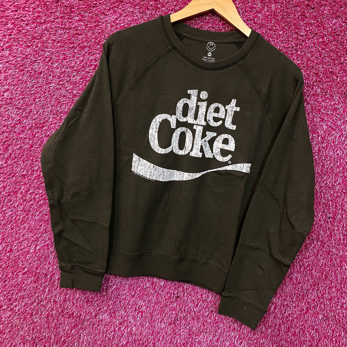 Junk Food Diet Coke Raglan Crew Fleece Sweater Medium