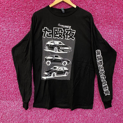 Empyre Fine Tuned Japanese Script Black Long Sleeve T-Shirt Large