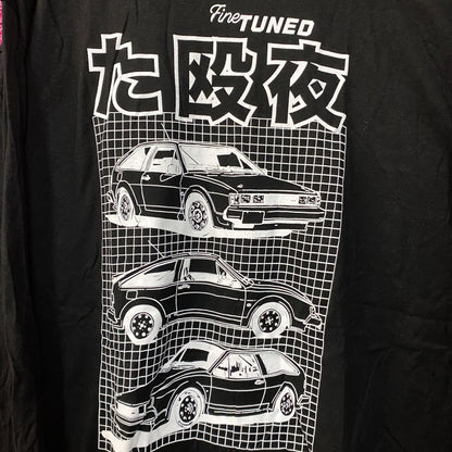 Empyre Fine Tuned Japanese Script Black Long Sleeve T-Shirt Large