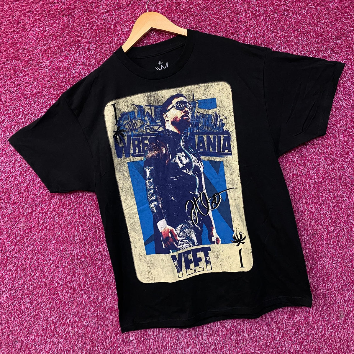 WWE Jey Uso WrestleMania Card Graphic T-Shirt XL