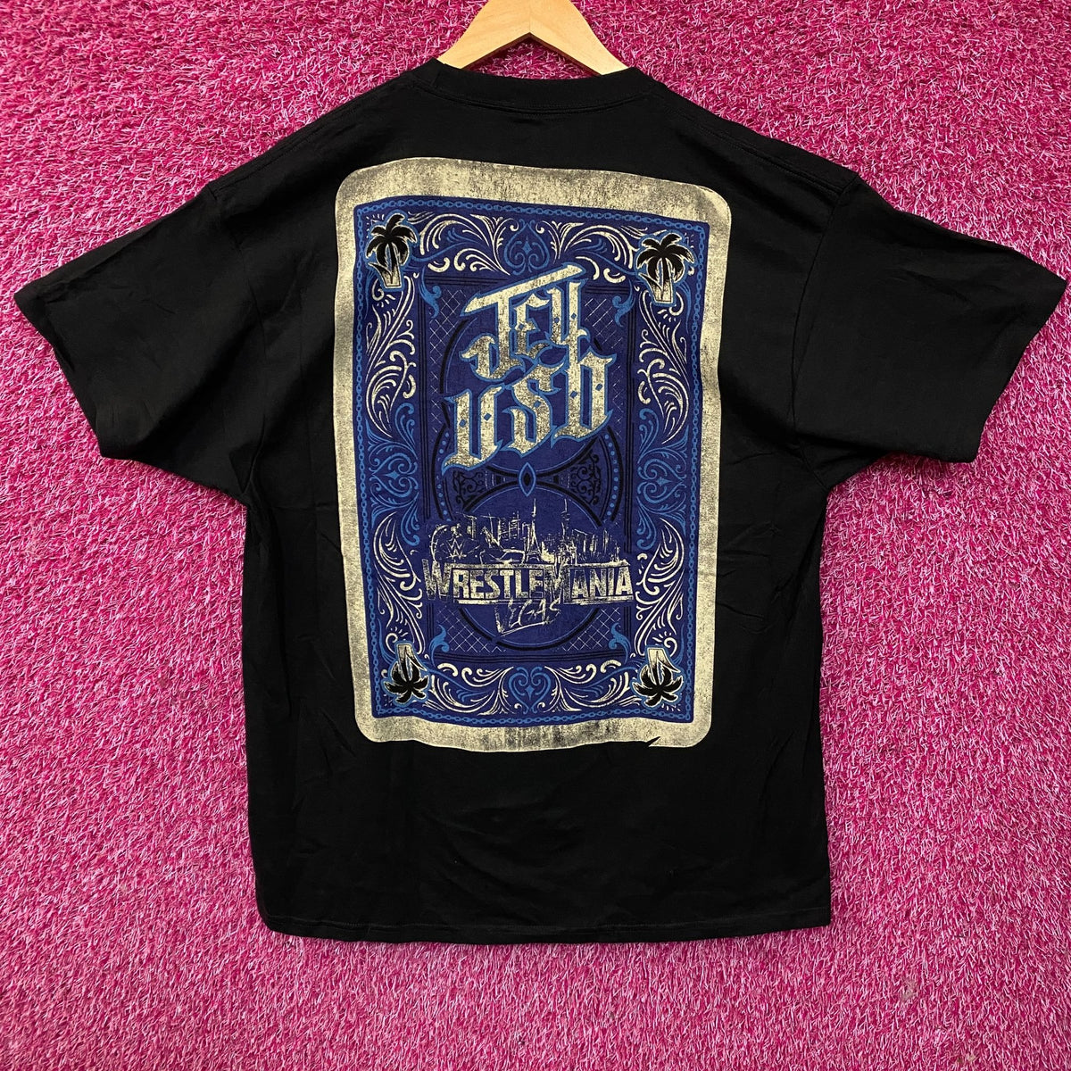 WWE Jey Uso WrestleMania Card Graphic T-Shirt XL