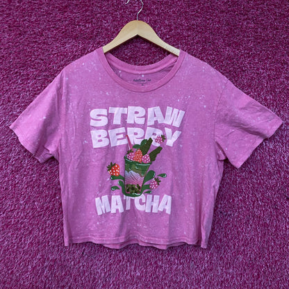 Rebellious One Strawberry Matcha Graphic Women's Crop Top XL
