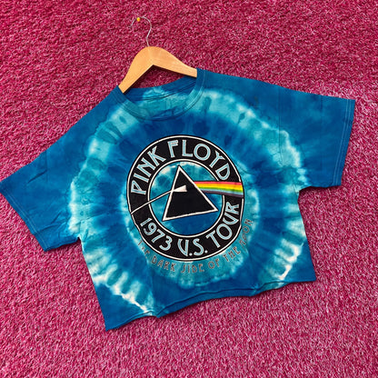 Pink Floyd Dark Side of the Moon 1973 US Tour Tie Dye Crop Top size Small