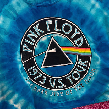 Pink Floyd Dark Side of the Moon 1973 US Tour Tie Dye Crop Top size Small