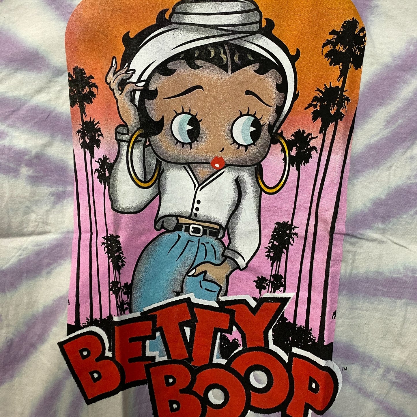 Betty Boop At Sunset Blvd Tiedye Tshirt size Large