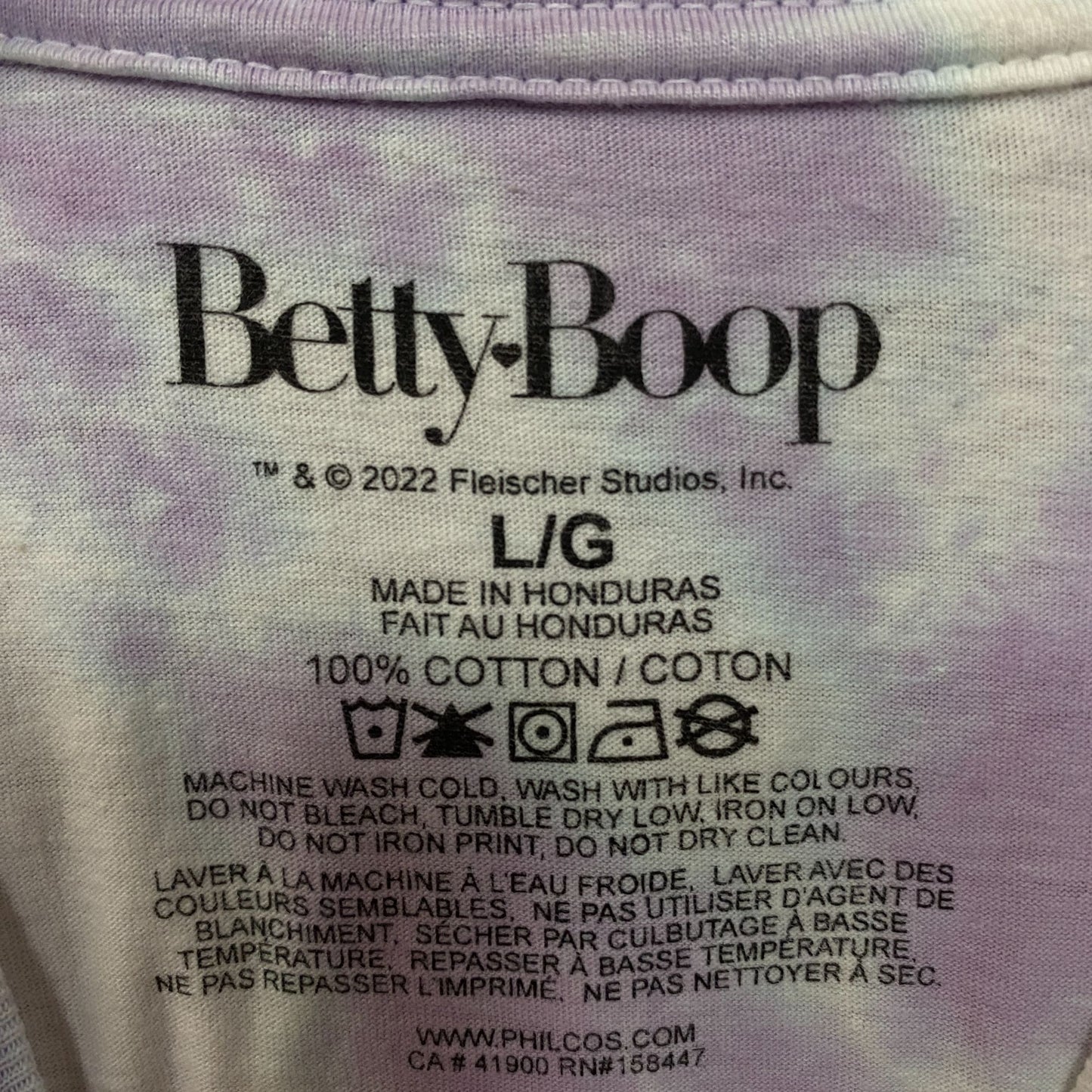 Betty Boop At Sunset Blvd Tiedye Tshirt size Large