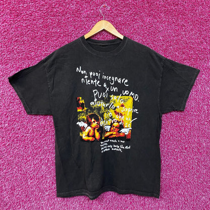 Angel Painting Mineral Wash Cropped Tshirt size Large