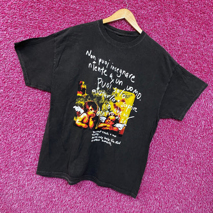 Angel Painting Mineral Wash Cropped Tshirt size Large