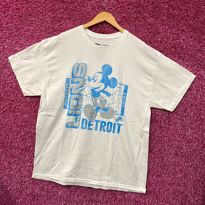 Disney x Junk Food NFL Detroit Lions Mickey Mouse Field T-Shirt Large