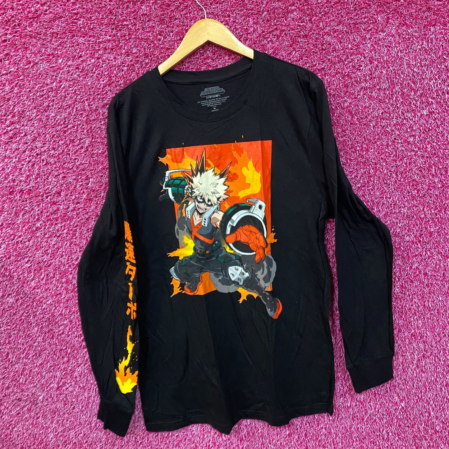 My Hero Academia/ Boku No Hero Academia Katsuki Bakugo Long Sleeve Anime T-Shirt XL