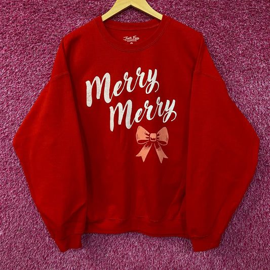 Junk Food Merry Merry Graphic Fleece Sweatshirt Large