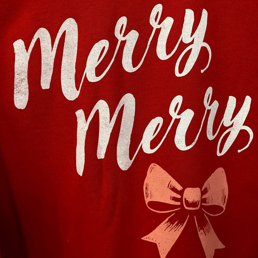 Junk Food Merry Merry Graphic Fleece Sweatshirt Large