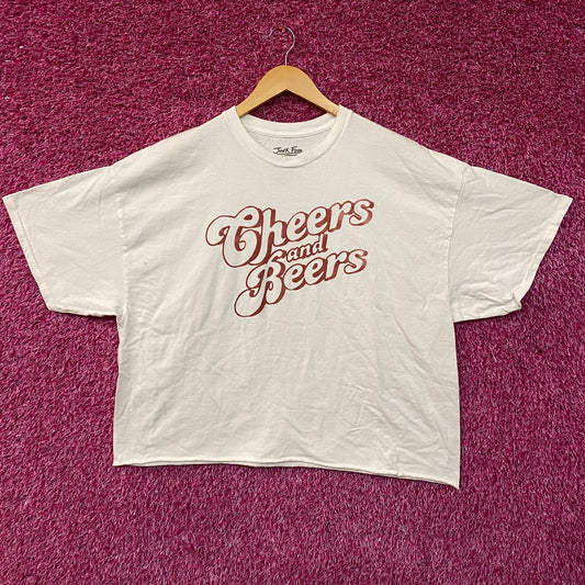 Junk Food Clothing Cheers and Beers Cropped Graphic T-Shirt XL