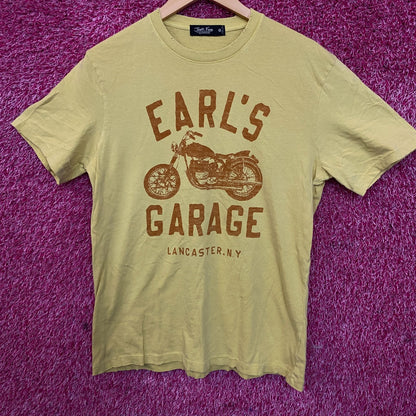 Junk Food Clothing Earls Garage Distressed Yellow Tee size Medium