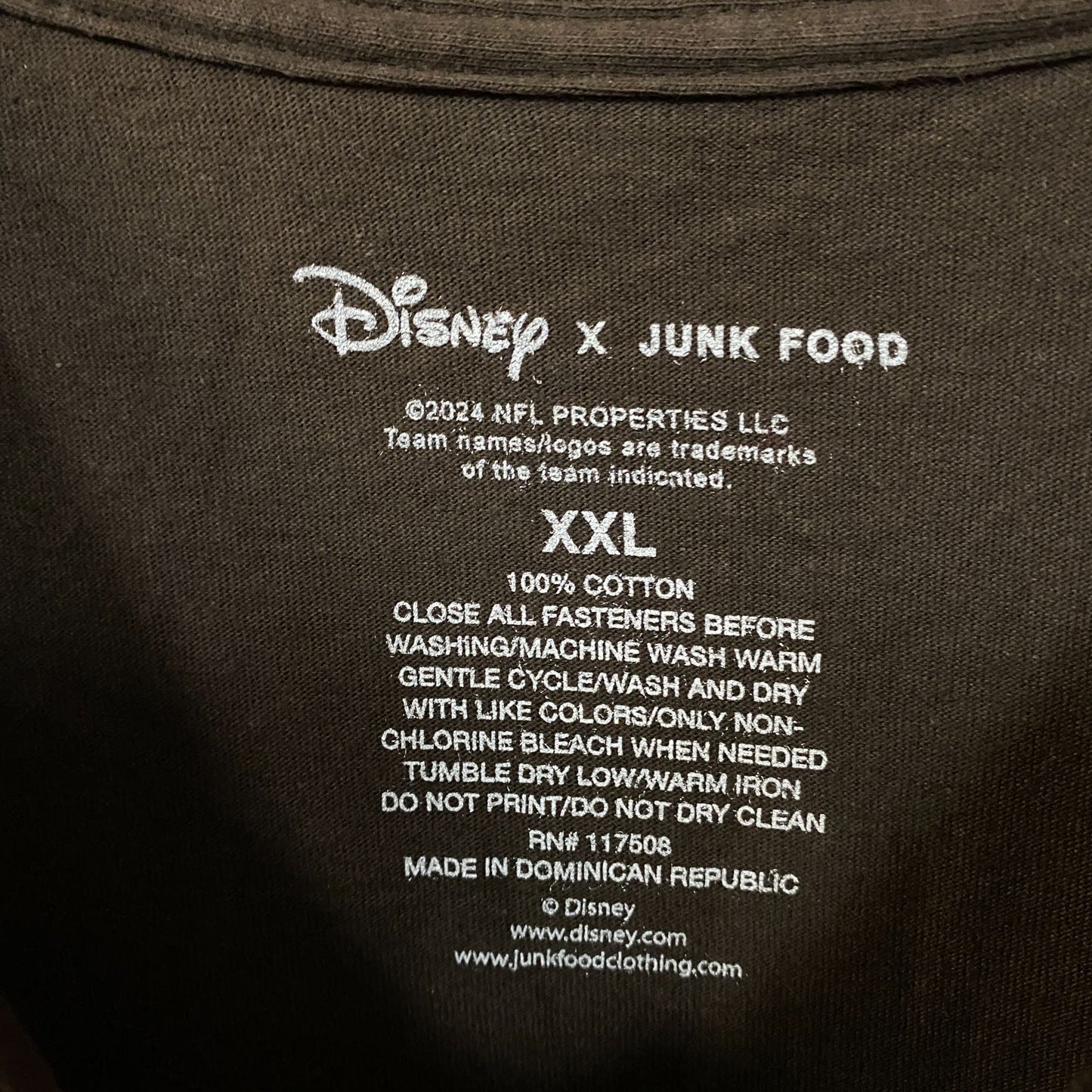 Junk Food x NFL Disney Mickey Mouse Kick Back Browns Cleveland Brown Shirt 2XL