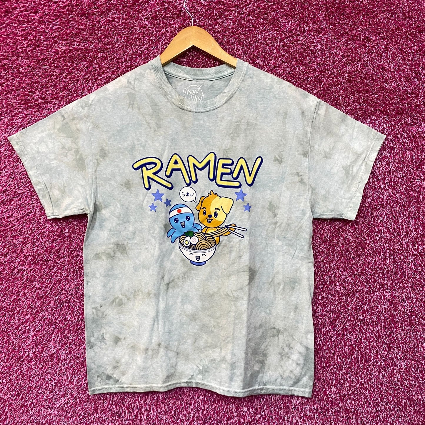Ramen blue/green tie dye Tshirt size medium