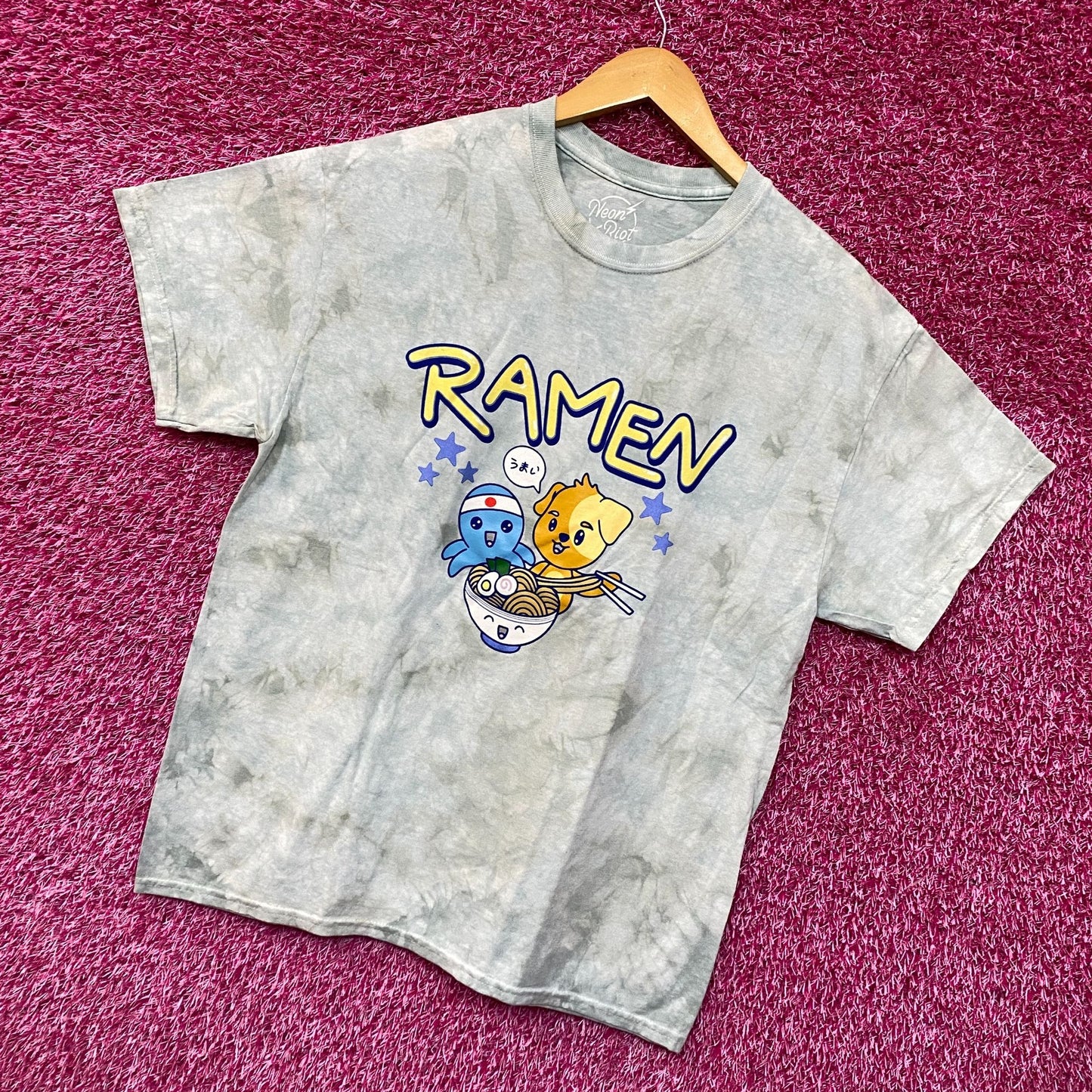 Ramen blue/green tie dye Tshirt size medium