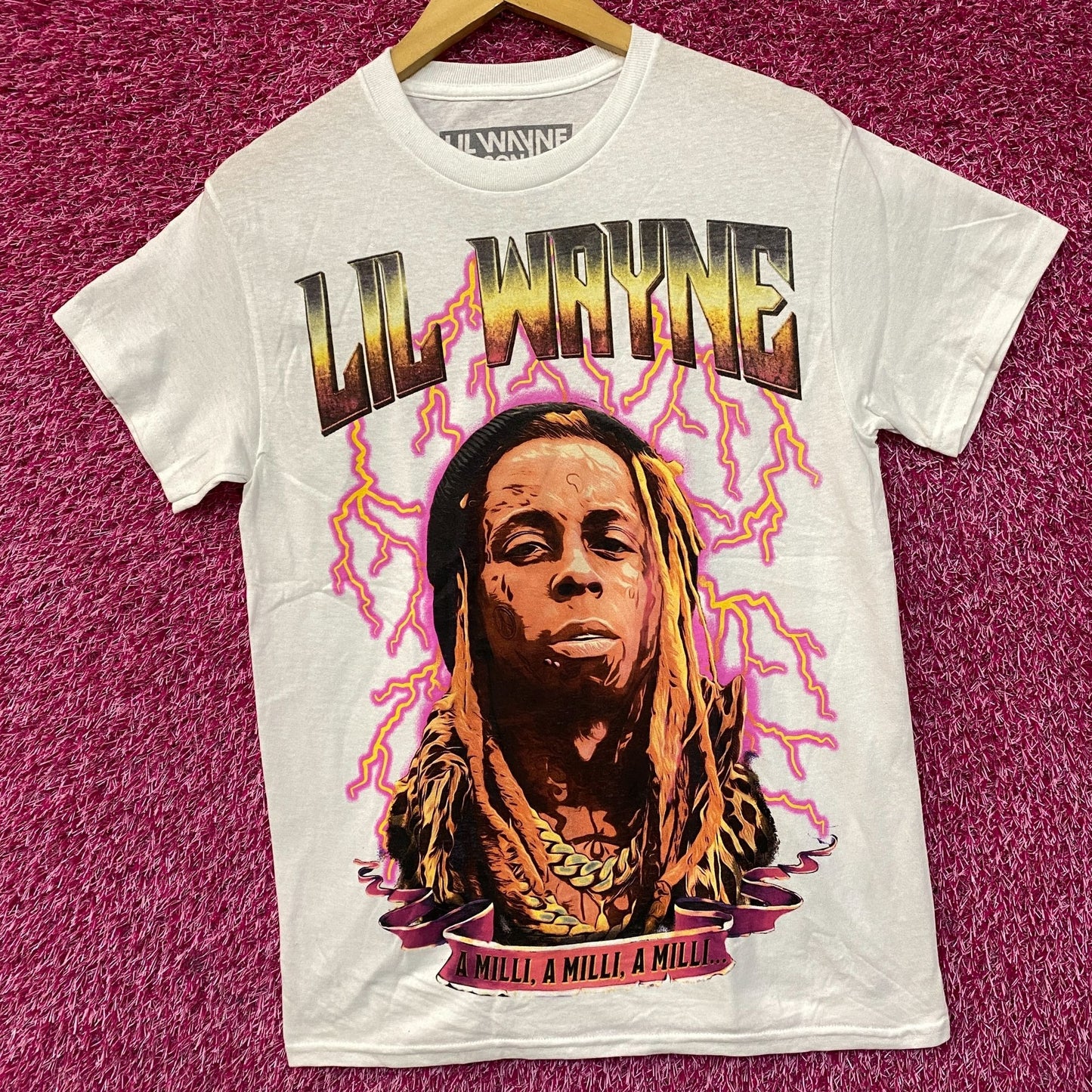 Reason Lil Wayne A Milli Lightning White T-Shirt Small