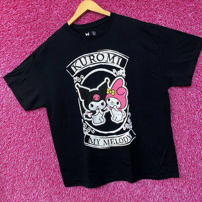 Sanrio Kuromi and My Melody Kawaii T-Shirt XL