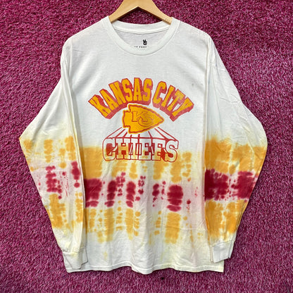 Junk Food Clothing NFL Kansas City Chiefs Game Time Long Sleeve Tie Dye T-Shirt Large