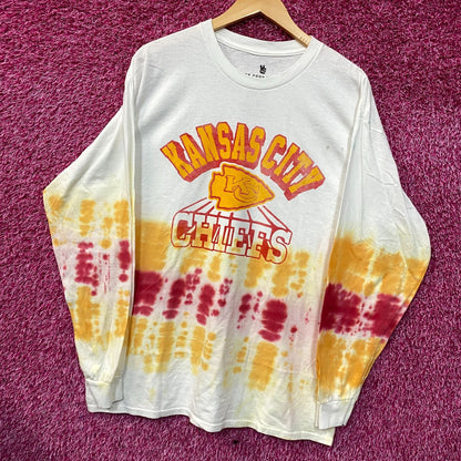Junk Food Clothing NFL Kansas City Chiefs Game Time Long Sleeve Tie Dye T-Shirt Large