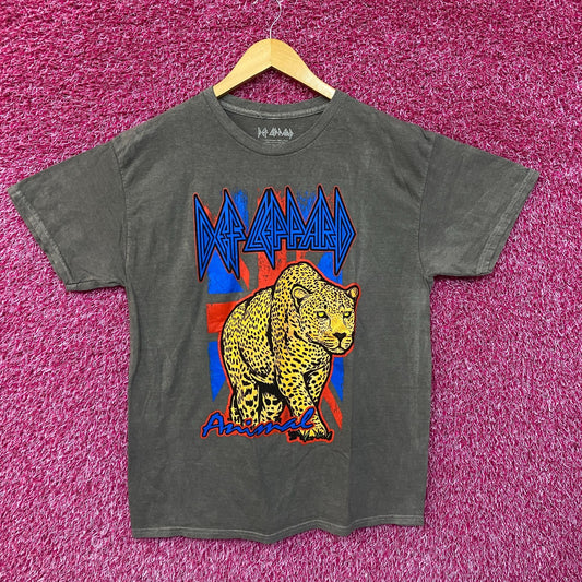 Def Leppard Animal Neon Leopard Hysteria Metal Band Tee large