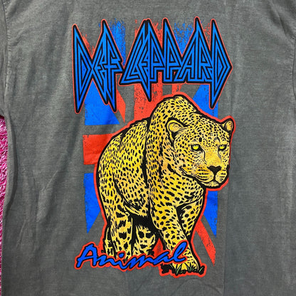 Def Leppard Animal Neon Leopard Hysteria Metal Band Tee large