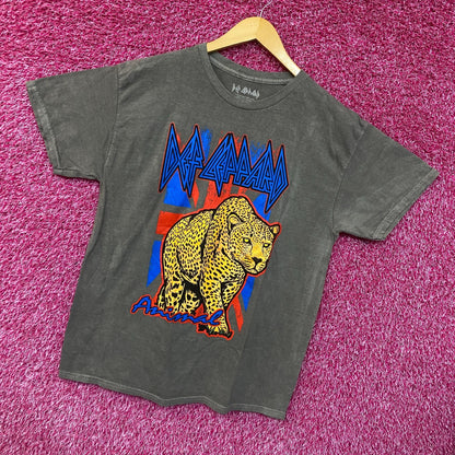 Def Leppard Animal Neon Leopard Hysteria Metal Band Tee large