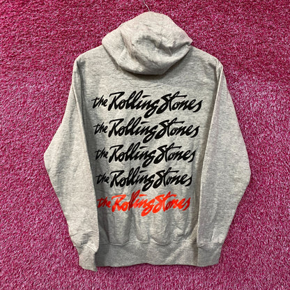 The Rolling Stones Cursive Spell-Out Hot Lips Band Hoodie S