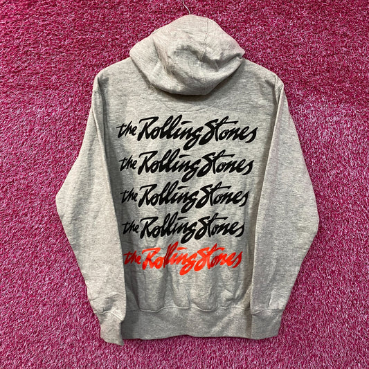 The Rolling Stones Cursive Spell-Out Hot Lips Band Hoodie S