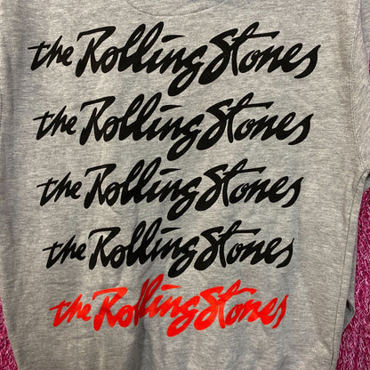 The Rolling Stones Cursive Spell-Out Hot Lips Band Hoodie S