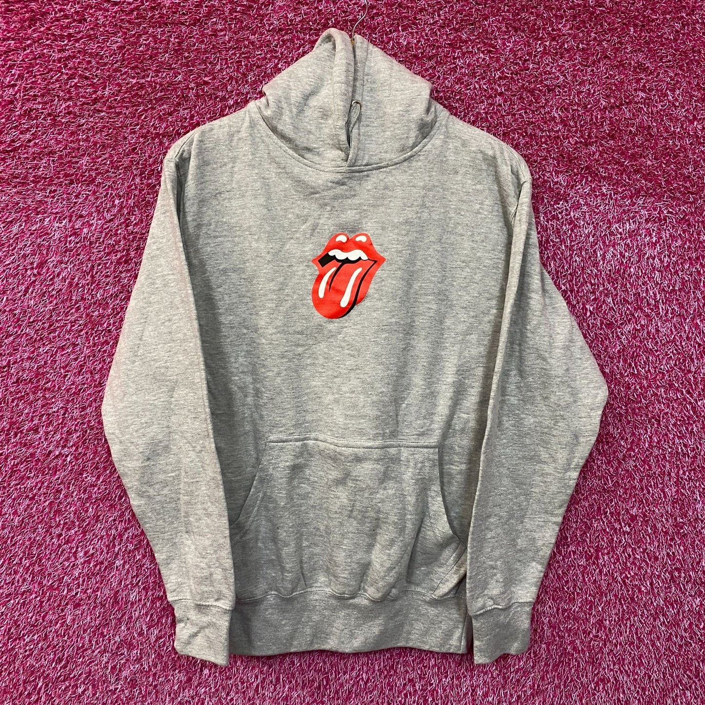 The Rolling Stones Cursive Spell-Out Hot Lips Band Hoodie S