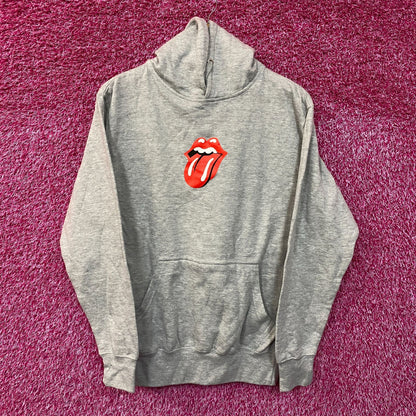 The Rolling Stones Cursive Spell-Out Hot Lips Band Hoodie S