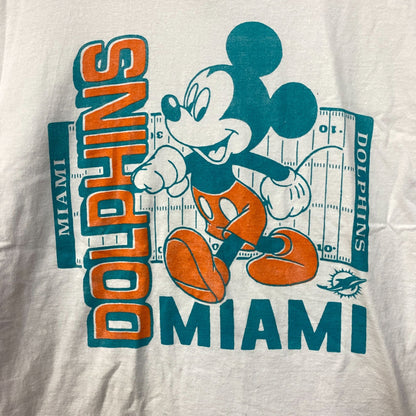 Disney x Junk Food NFL Miami Dolphins Mickey Mouse Field T-Shirt Medium