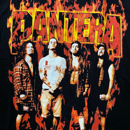 Pantera Flames Band Photo Metal Band T-Shirt Small