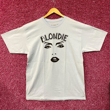 Blondie Parallel Lines Debbie Harry Face T-shirt Baby Blue 1X